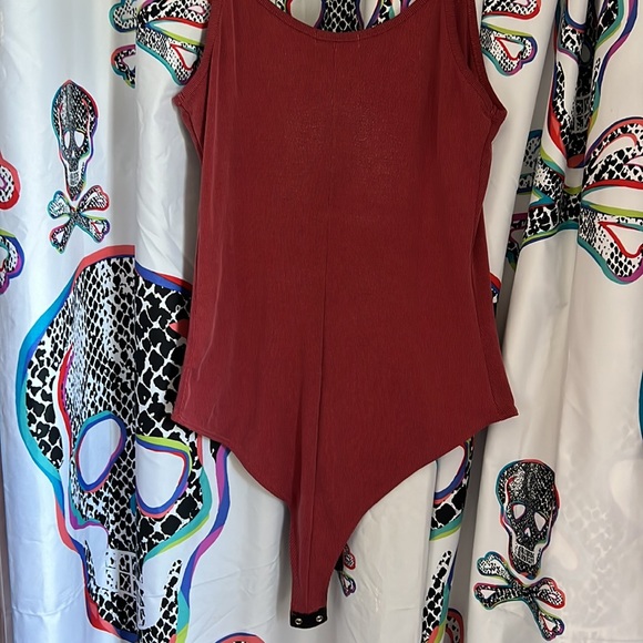 Charlotte Russe Medium M Bodysuit Burnt Orange Body Suit Tank - Picture 4 of 5